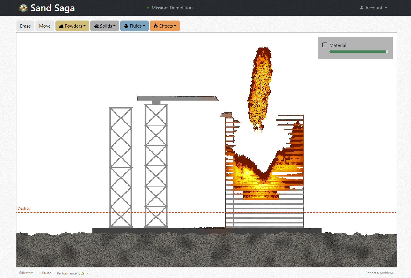 Demolition scenario